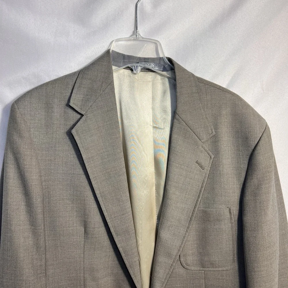 Land's End Men's Sport Coat Blazer Light Brown Sz 44 Regular Wool Blend Pockets